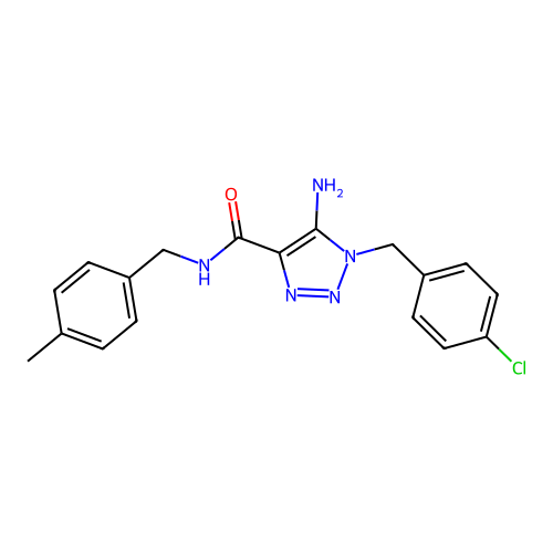 5-amino-1-(4-chlorobenzyl)-N-(4-methylbenzyl)-1H-1,2,3-triazole-4-carboxamide structure