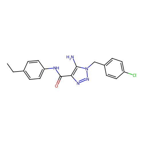 5-amino-1-(4-chlorobenzyl)-N-(4-ethylphenyl)-1H-1,2,3-triazole-4-carboxamide structure