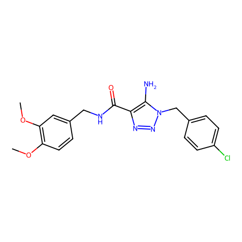 5-amino-1-(4-chlorobenzyl)-N-(3,4-dimethoxybenzyl)-1H-1,2,3-triazole-4-carboxamide structure