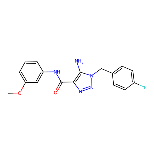 5-amino-1-(4-fluorobenzyl)-N-(3-methoxyphenyl)-1H-1,2,3-triazole-4-carboxamide structure