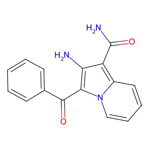 2-Amino-3-benzoylindolizine-1-carboxamide structure