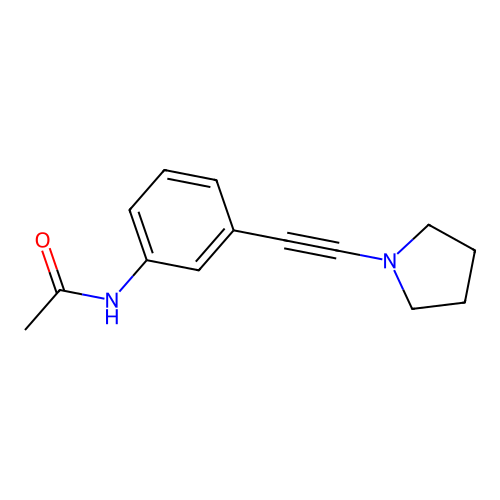 N-[3-(2-pyrrolidin-1-ylethynyl)phenyl]acetamide structure