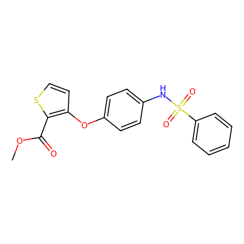 Methyl 3-{4-[(phenylsulfonyl)amino]phenoxy}-2-thiophenecarboxylate structure