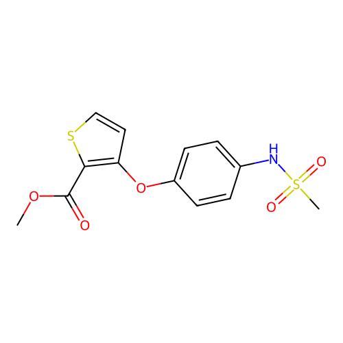 Methyl 3-{4-[(methylsulfonyl)amino]phenoxy}-2-thiophenecarboxylate structure