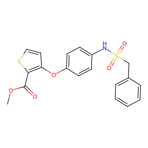 Methyl 3-{4-[(benzylsulfonyl)amino]phenoxy}-2-thiophenecarboxylate structure