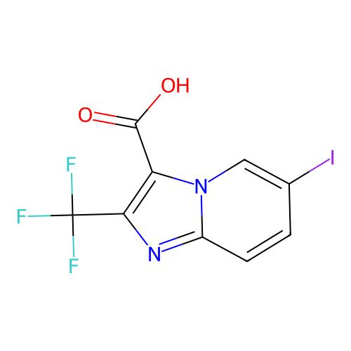 6-Iodo-2-(trifluoromethyl)imidazo[1,2-a]pyridine-3-carboxylic acid structure