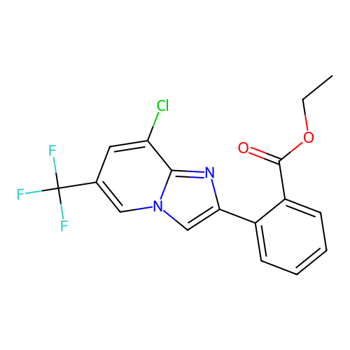 Ethyl 2-[8-chloro-6-(trifluoromethyl)imidazo[1,2-a]pyridin-2-yl]benzoate structure