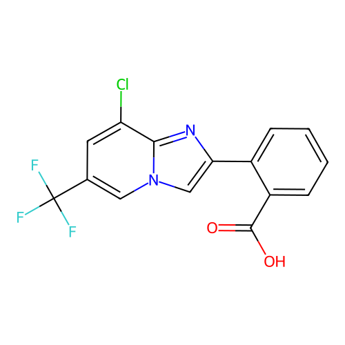 2-[8-Chloro-6-(trifluoromethyl)imidazo[1,2-a]pyridin-2-yl]benzoic acid structure