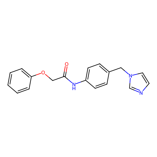 N-[4-(imidazol-1-ylmethyl)phenyl]-2-phenoxyacetamide structure