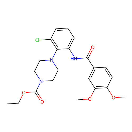 Ethyl 4-[2-chloro-6-[(3,4-dimethoxybenzoyl)amino]phenyl]piperazine-1-carboxylate structure