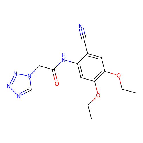 N-(2-cyano-4,5-diethoxyphenyl)-2-(tetrazol-1-yl)acetamide structure