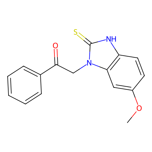 2-(6-methoxy-2-thioxo-2,3-dihydro-1H-1,3-benzimidazol-1-yl)-1-phenyl-1-ethanone structure