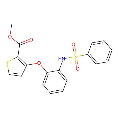 Methyl 3-{2-[(phenylsulfonyl)amino]phenoxy}-2-thiophenecarboxylate structure