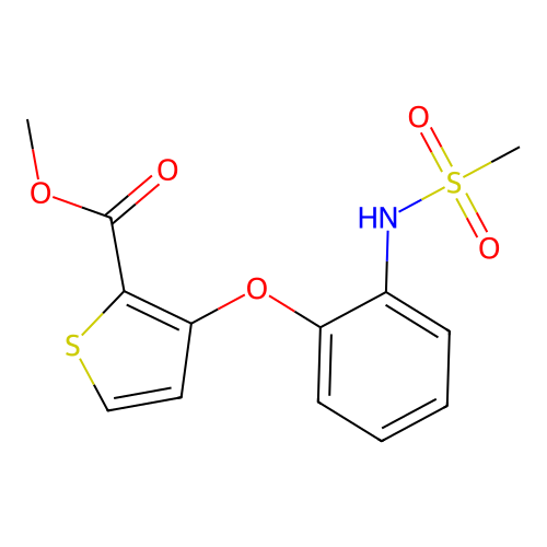 Methyl 3-{2-[(methylsulfonyl)amino]phenoxy}-2-thiophenecarboxylate structure