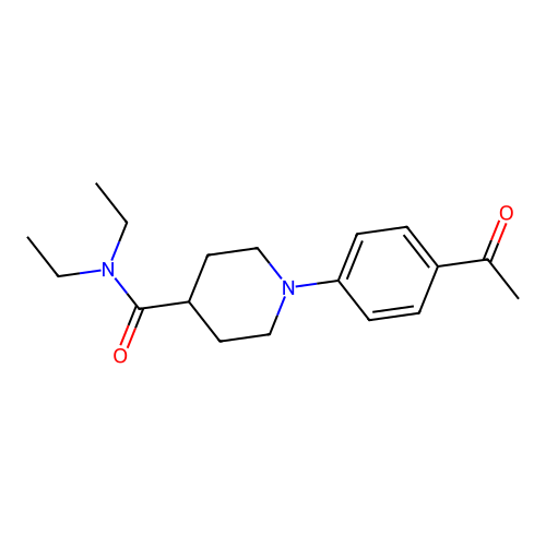 1-(4-acetylphenyl)-N,N-diethylpiperidine-4-carboxamide structure