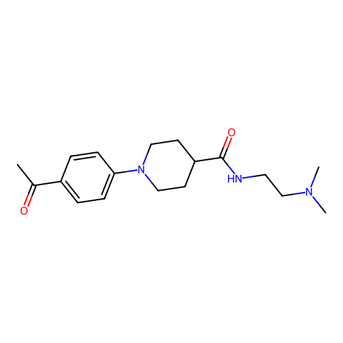 1-(4-acetylphenyl)-N-[2-(dimethylamino)ethyl]-4-piperidinecarboxamide structure
