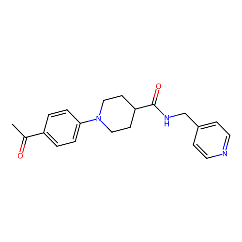 1-(4-acetylphenyl)-N-(4-pyridinylmethyl)-4-piperidinecarboxamide structure