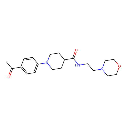1-(4-acetylphenyl)-N-(2-morpholinoethyl)-4-piperidinecarboxamide structure