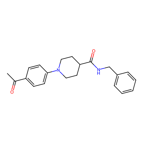 1-(4-acetylphenyl)-N-benzylpiperidine-4-carboxamide structure