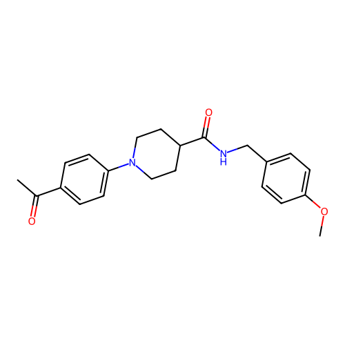 1-(4-acetylphenyl)-N-[(4-methoxyphenyl)methyl]piperidine-4-carboxamide structure