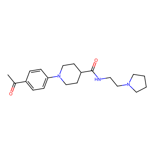 1-(4-acetylphenyl)-N-[2-(1-pyrrolidinyl)ethyl]-4-piperidinecarboxamide structure