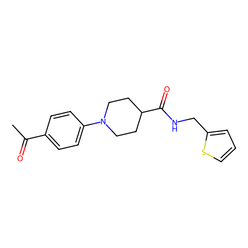 1-(4-acetylphenyl)-N-(2-thienylmethyl)-4-piperidinecarboxamide structure