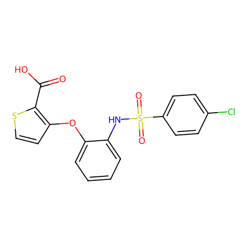 3-[2-[(4-chlorophenyl)sulfonylamino]phenoxy]thiophene-2-carboxylic Acid structure
