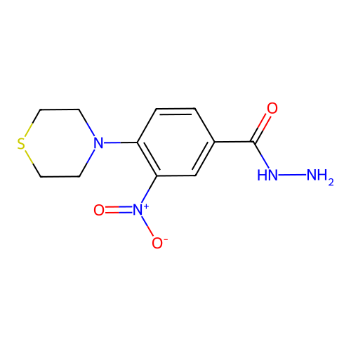 3-Nitro-4-(1,4-thiazinan-4-yl)benzenecarbohydrazide structure