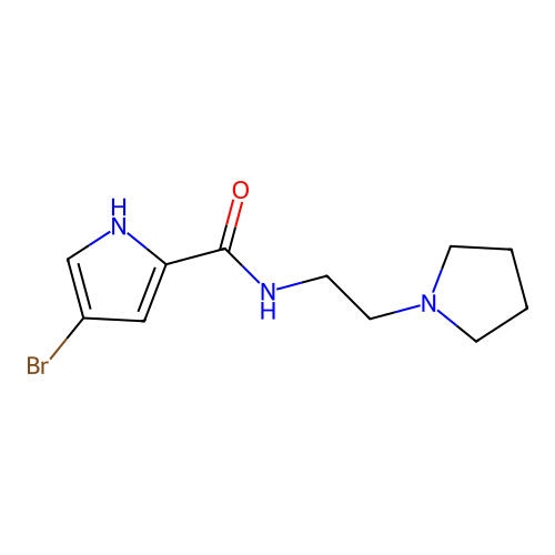 4-bromo-N-[2-(1-pyrrolidinyl)ethyl]-1H-pyrrole-2-carboxamide structure
