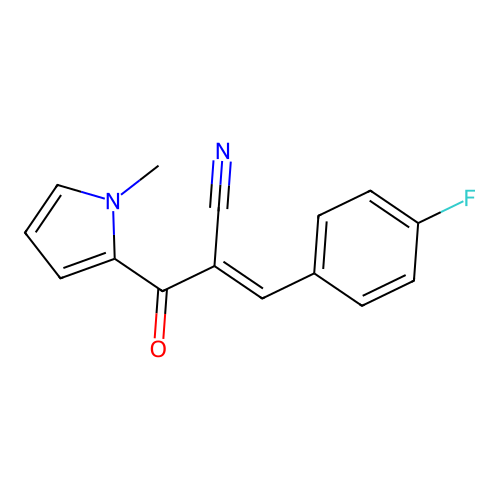 (E)-3-(4-fluorophenyl)-2-[(1-methyl-1H-pyrrol-2-yl)carbonyl]-2-propenenitrile structure