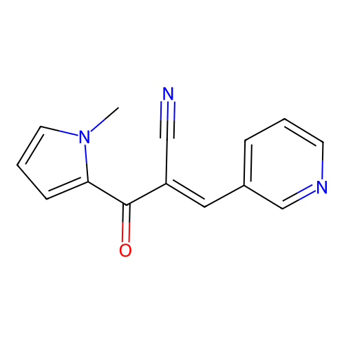 (E)-2-[(1-methyl-1H-pyrrol-2-yl)carbonyl]-3-(3-pyridinyl)-2-propenenitrile structure
