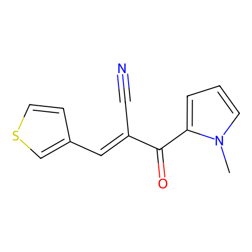 (E)-2-[(1-methyl-1H-pyrrol-2-yl)carbonyl]-3-(3-thienyl)-2-propenenitrile structure