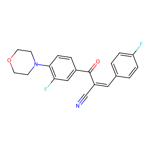 (Z)-2-(3-fluoro-4-morpholin-4-ylbenzoyl)-3-(4-fluorophenyl)prop-2-enenitrile structure