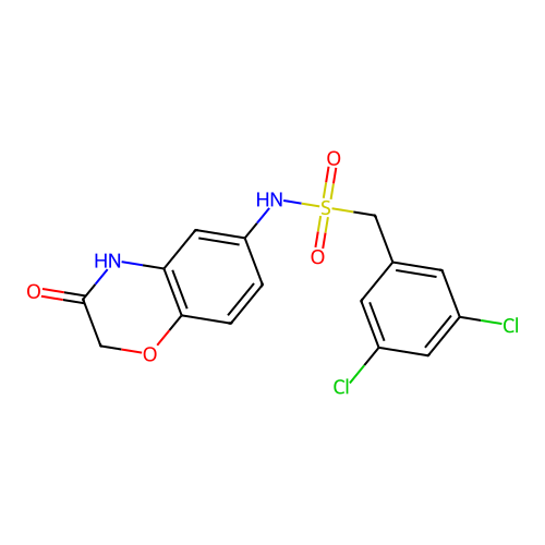 (3,5-dichlorophenyl)-N-(3-oxo-3,4-dihydro-2H-1,4-benzoxazin-6-yl)methanesulfonamide structure
