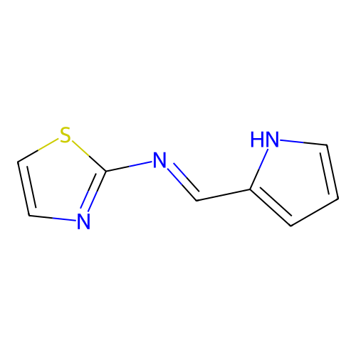 1-(1H-pyrrol-2-yl)-N-(1,3-thiazol-2-yl)methanimine structure