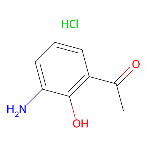 1-(3-Amino-2-hydroxyphenyl)ethan-1-one--hydrogen chloride (1/1) structure