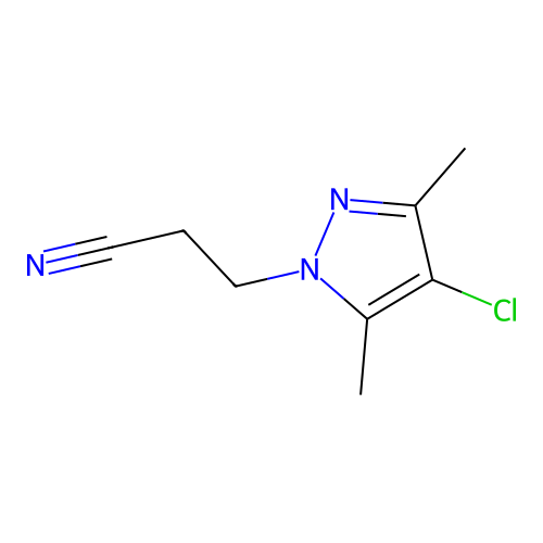 3-(4-chloro-3,5-dimethyl-1H-pyrazol-1-yl)propanenitrile structure