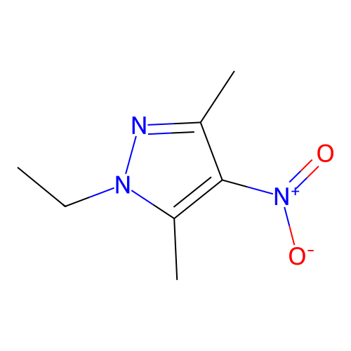 1-ethyl-3,5-dimethyl-4-nitro-1H-pyrazole structure