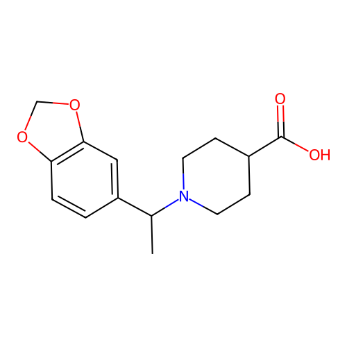 1-[1-(1,3-Benzodioxol-5-yl)ethyl]-4-piperidinecarboxylic acid structure
