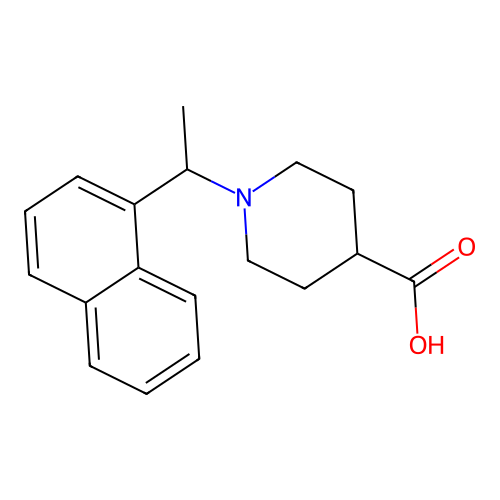 1-(1-(Naphthalen-1-yl)ethyl)piperidine-4-carboxylic acid structure