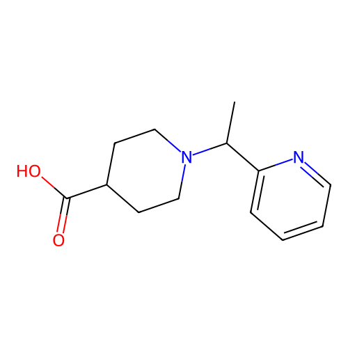1-(1-(Pyridin-2-yl)ethyl)piperidine-4-carboxylic acid structure