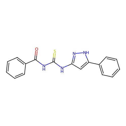 N-((5-Phenyl-1H-pyrazol-3-yl)carbamothioyl)benzamide structure