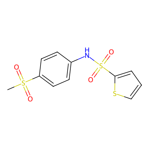 N-(4-(methylsulfonyl)phenyl)thiophene-2-sulfonamide structure