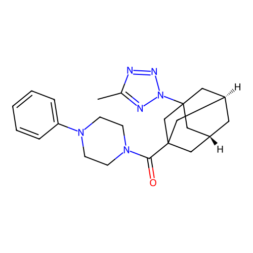 [(5R,7S)-3-(5-methyltetrazol-2-yl)-1-adamantyl]-(4-phenylpiperazin-1-yl)methanone structure