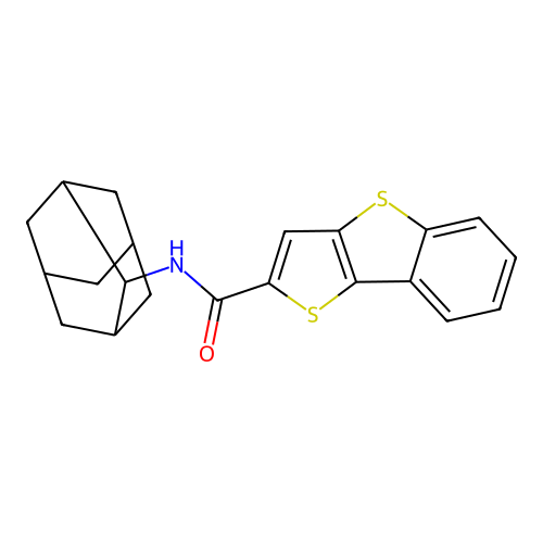 N-((1R,3S,5r,7r)-adamantan-2-yl)benzo[b]thieno[2,3-d]thiophene-2-carboxamide structure