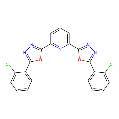 Pyridine, 2,6-bis[5-(2-chlorophenyl)-1,3,4-oxadiazol-2-yl]- structure