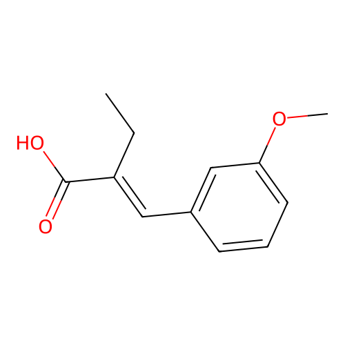 (2E)-2-[(3-methoxyphenyl)methylidene]butanoic acid structure