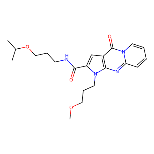 1-(3-methoxypropyl)-4-oxo-N-[3-(propan-2-yloxy)propyl]-1,4-dihydropyrido[1,2-a]pyrrolo[2,3-d]pyrimidine-2-carboxamide structure
