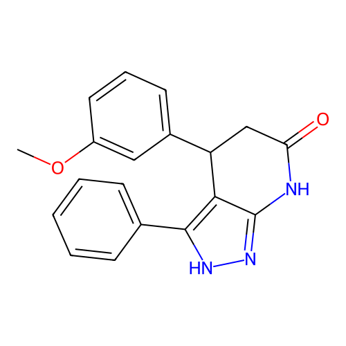 4-(3-methoxyphenyl)-3-phenyl-2,4,5,7-tetrahydro-6H-pyrazolo[3,4-b]pyridin-6-one structure