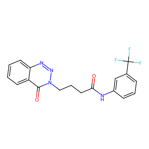 4-(4-oxo-1,2,3-benzotriazin-3(4H)-yl)-N-[3-(trifluoromethyl)phenyl]butanamide structure